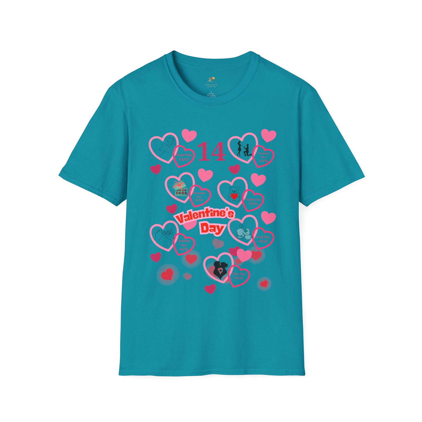Valentines Week Love Unisex T-Shirt - Kiss Day Proposal Promise Hug Teddy Chocolate Tee Gift for Him - NOTALIFY