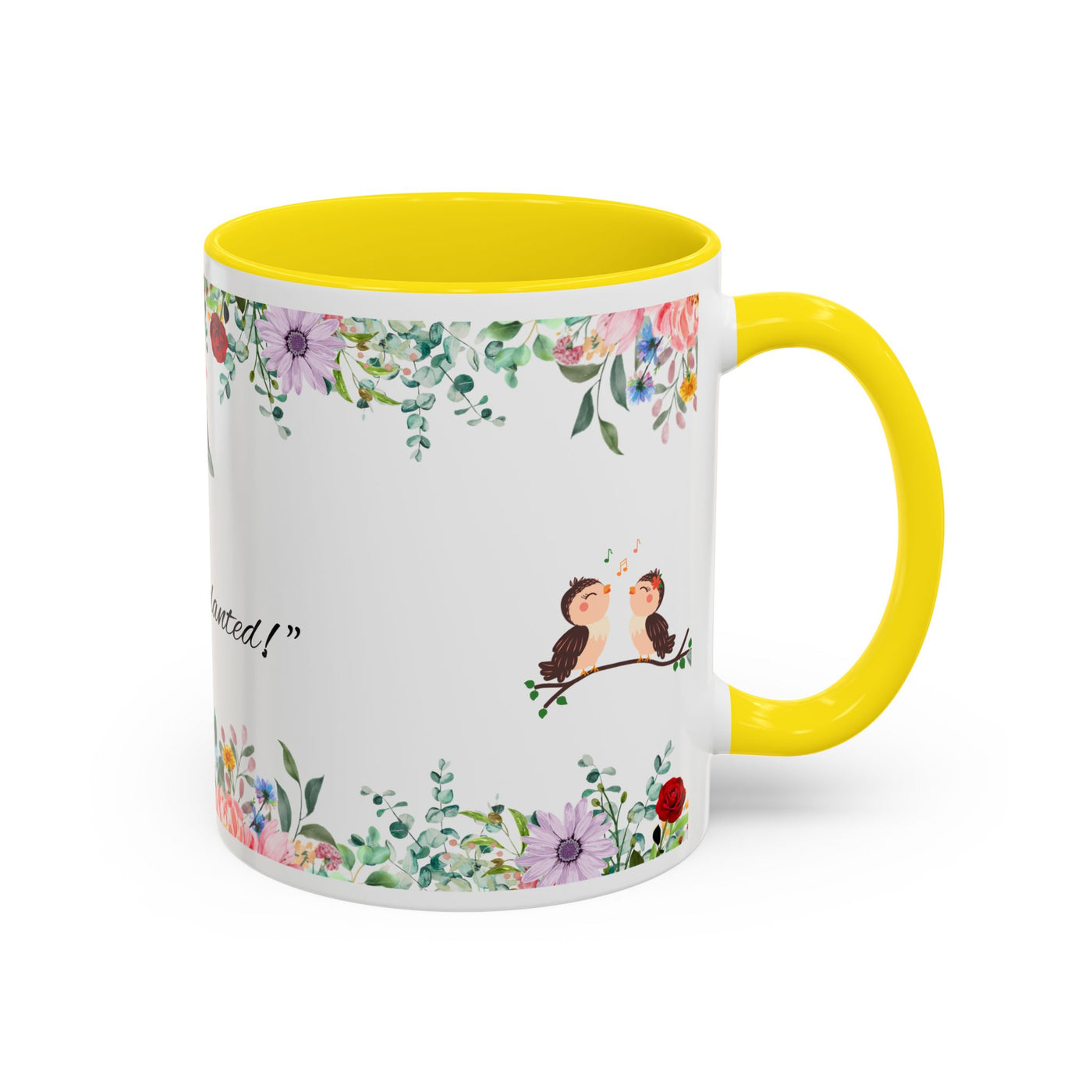 Mug, Inspirational Ceramic Cup w/ Flower Design, Bloom where you are planted, Gift for her/him, Quote Tea Mug, Home Office Decor, - NOTALIFY