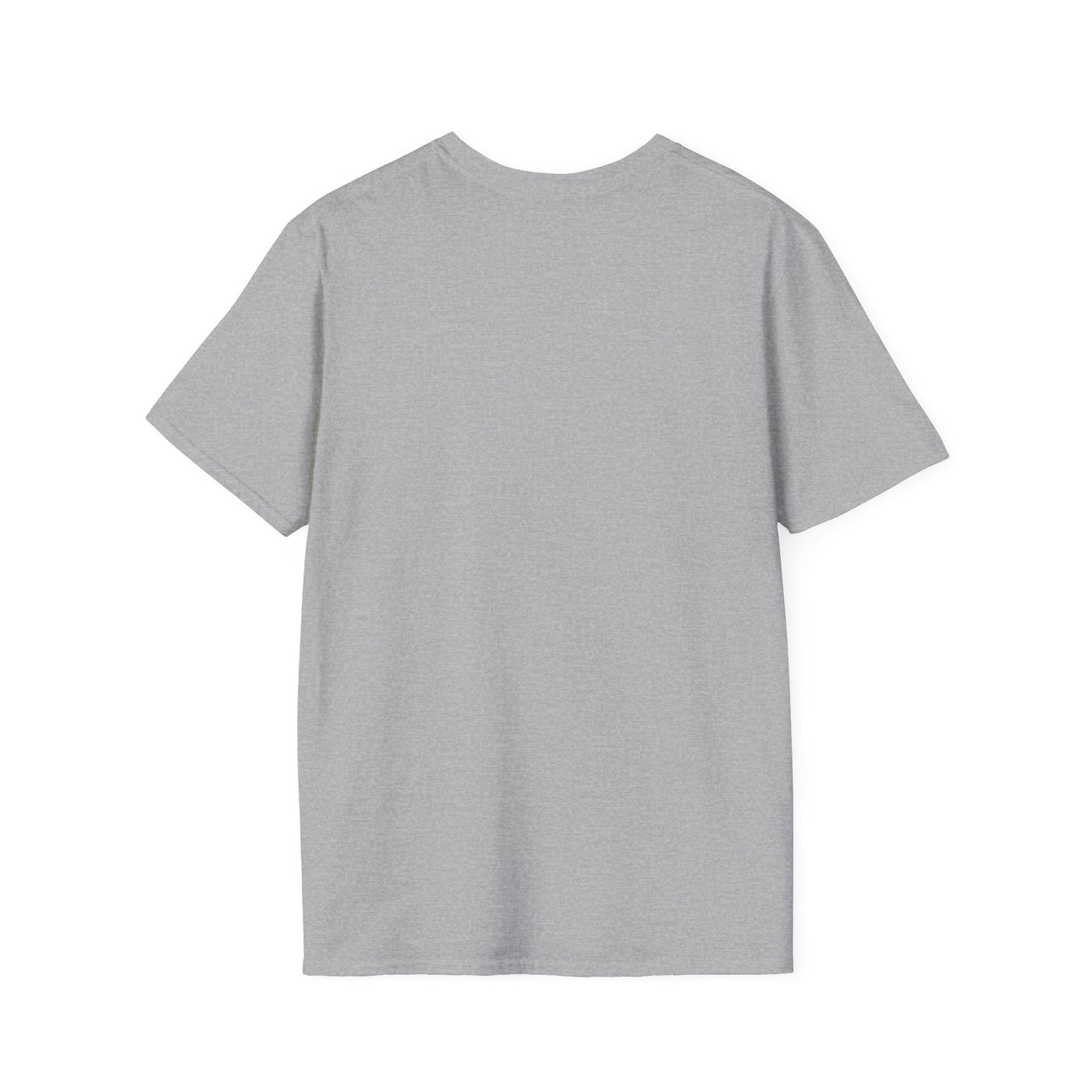 Unisex grey softstyle t-shirt, perfect for 4th of July celebrations, featuring a seamless design for comfort.