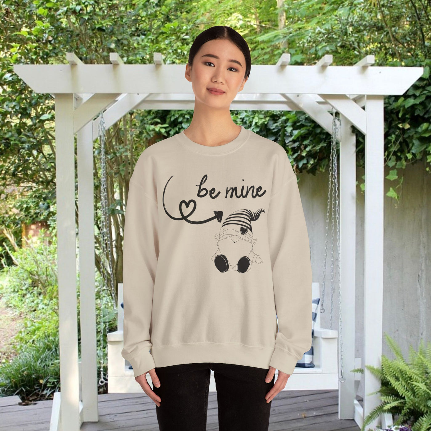 BE MINE Gnome Unisex Sweatshirt, Warm Crewneck Jumper, Comfy Pullover,