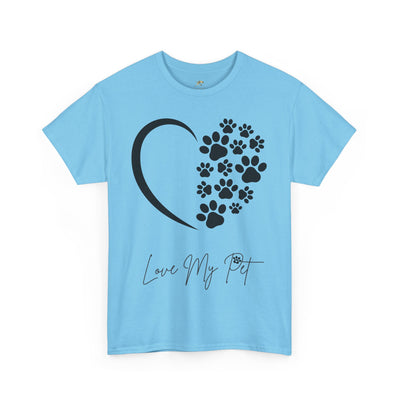 Pet Lover Unisex Heavy Cotton Tee, Love My Pet Shirt, Dog Cat Owner Gift, Animal Lover Apparel, Pet Tee - NOTALIFY