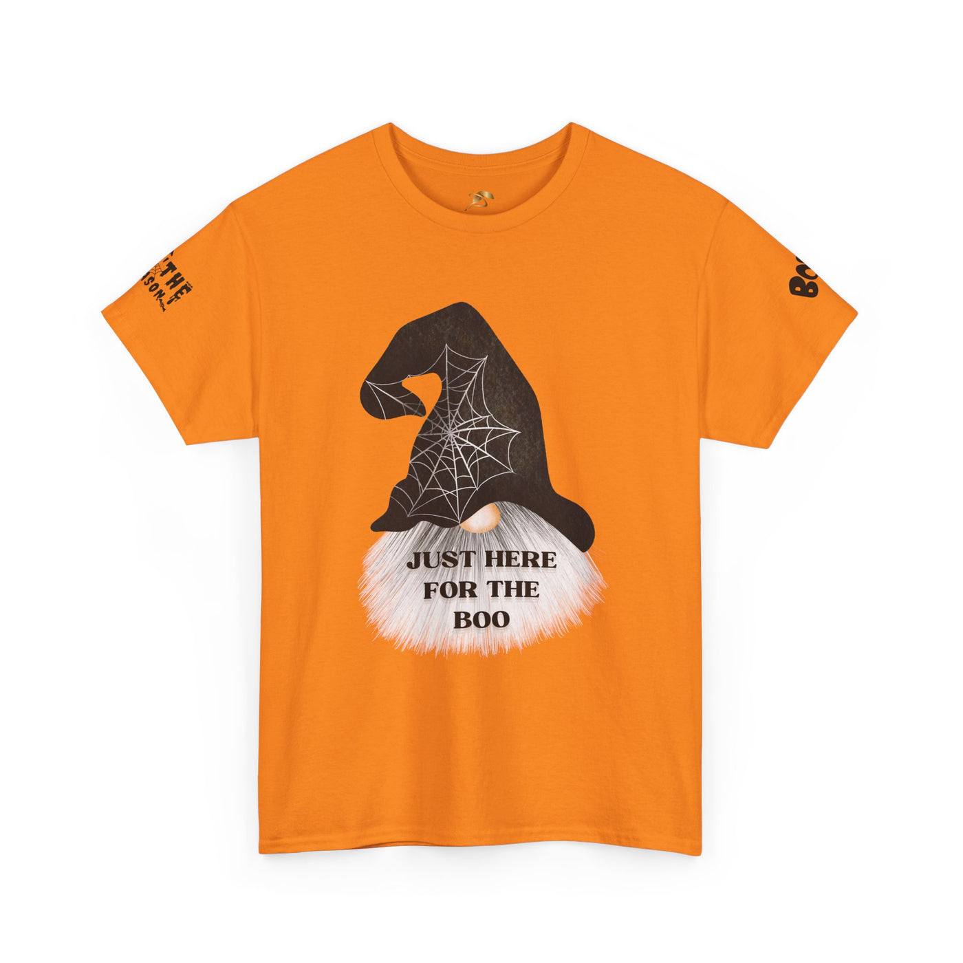 NOTALIFY Halloween Just Here for the Boo Graphic Tee, Spooky T-Shirt, Fun Fall Apparel, Unisex Halloween Tee, Gnome & Bats