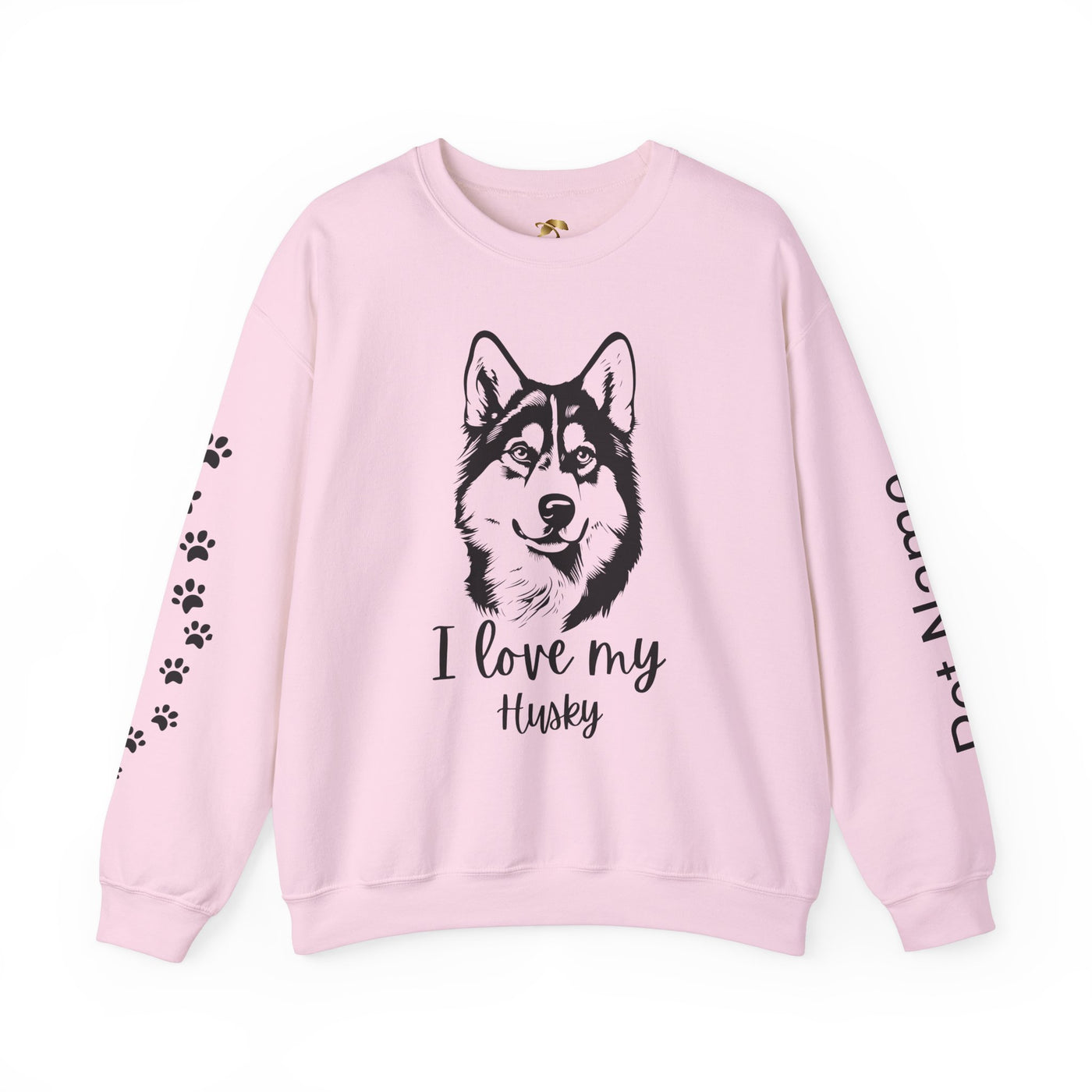 Husky Lover Sweatshirt, Pet's Name Personalized Gift Idea, Husky Dog Owner Apparel, Custom Dog Paw Print Jumper, Comfy Crewneck - NOTALIFY