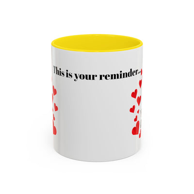 Accent Coffee Mug - You are Enough Mug - Custom Red Hearts Accent Coffee Cup Personalized Gift, Ceramic Mug, Kitchen Decor, Drinkware, Gift - NOTALIFY