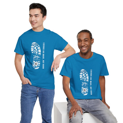 Unisex tee with 'Legends are made NOT BORN' graphic, blue, 100% cotton for comfort.