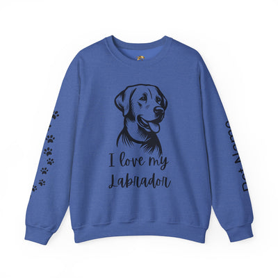 Labrador Lover Sweatshirt, Pet's Name Personalized, Labrador Dog Owner Apparel, Custom Dog Paw Print Jumper, Comfy Crewneck - NOTALIFY
