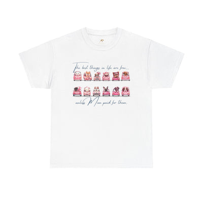 Cute Dogs Mother's Day T-Shirt, Best Things In Life Are Free, Unisex Tee, Gift For Mom, Heavy Cotton Shirt, Mother's Day Gift - NOTALIFY