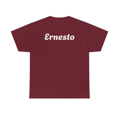 Funny Spanish Dad Beer Shirt with "Ernesto" text on the back, perfect gift for Father's Day.