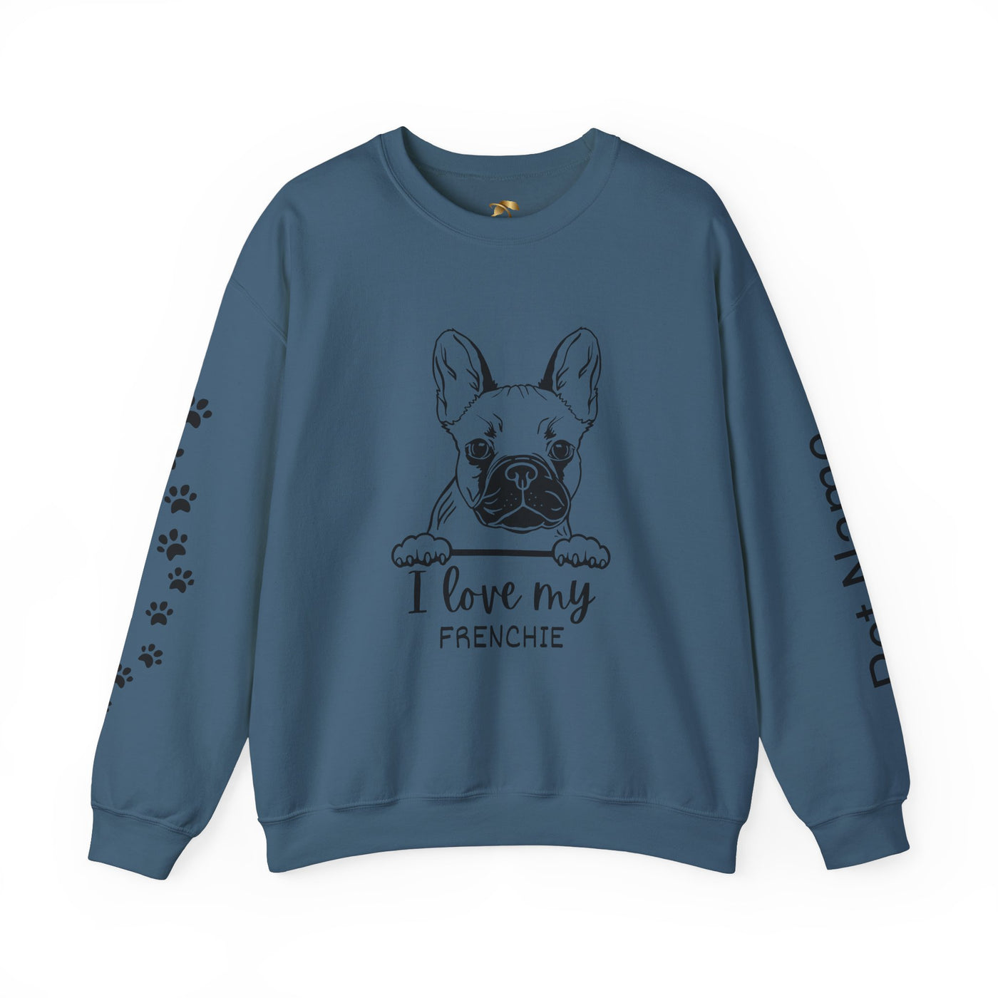Frenchie Dog Lover Sweatshirt, Pet's Name Personalized Gift Idea, Frenchie Dog Owner Apparel, Custom Dog Paw Print Jumper, Comfy Crewneck