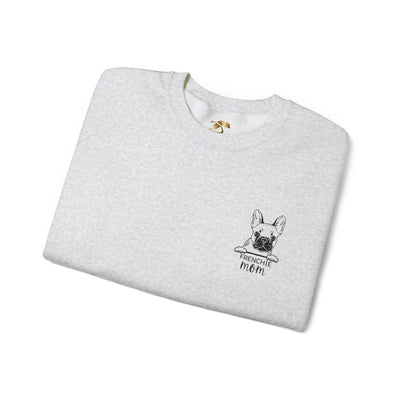 Frenchie Mom Embroidery Sweatshirt, Mother's Day Gift, Cute Dog Lover Jumper, French Bulldog Crewneck, Gift for Mom, Pet Owner Sweater - NOTALIFY