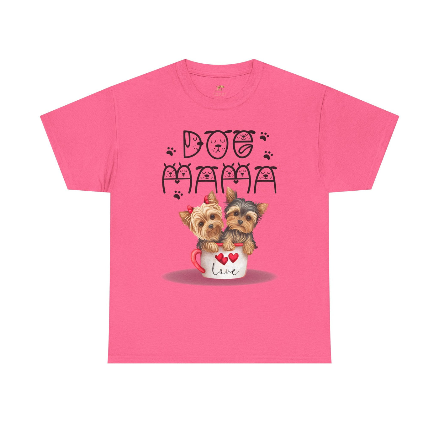 Dog Mama Unisex Tee with playful dog print design, perfect gift for pet lovers.