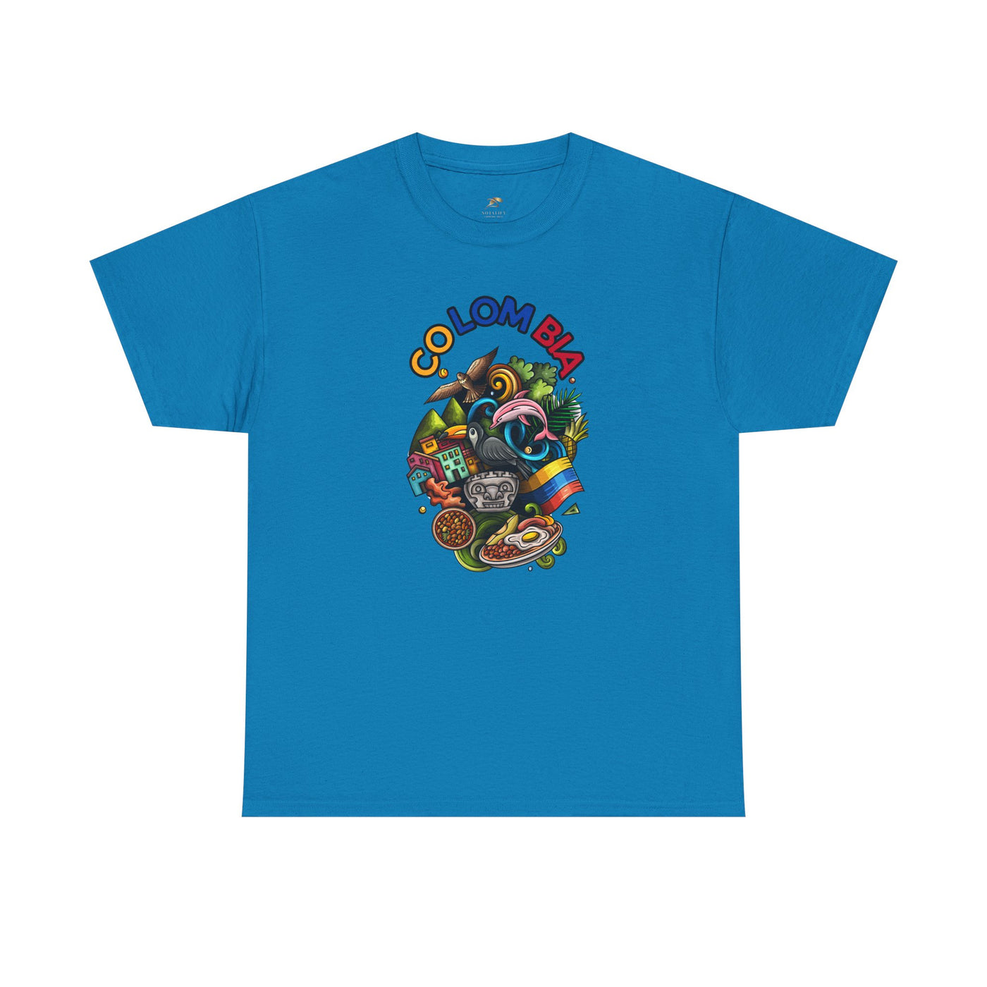 Colorful Unisex Heavy Cotton Tee with Joyful Message, Fun T-Shirt, Cas