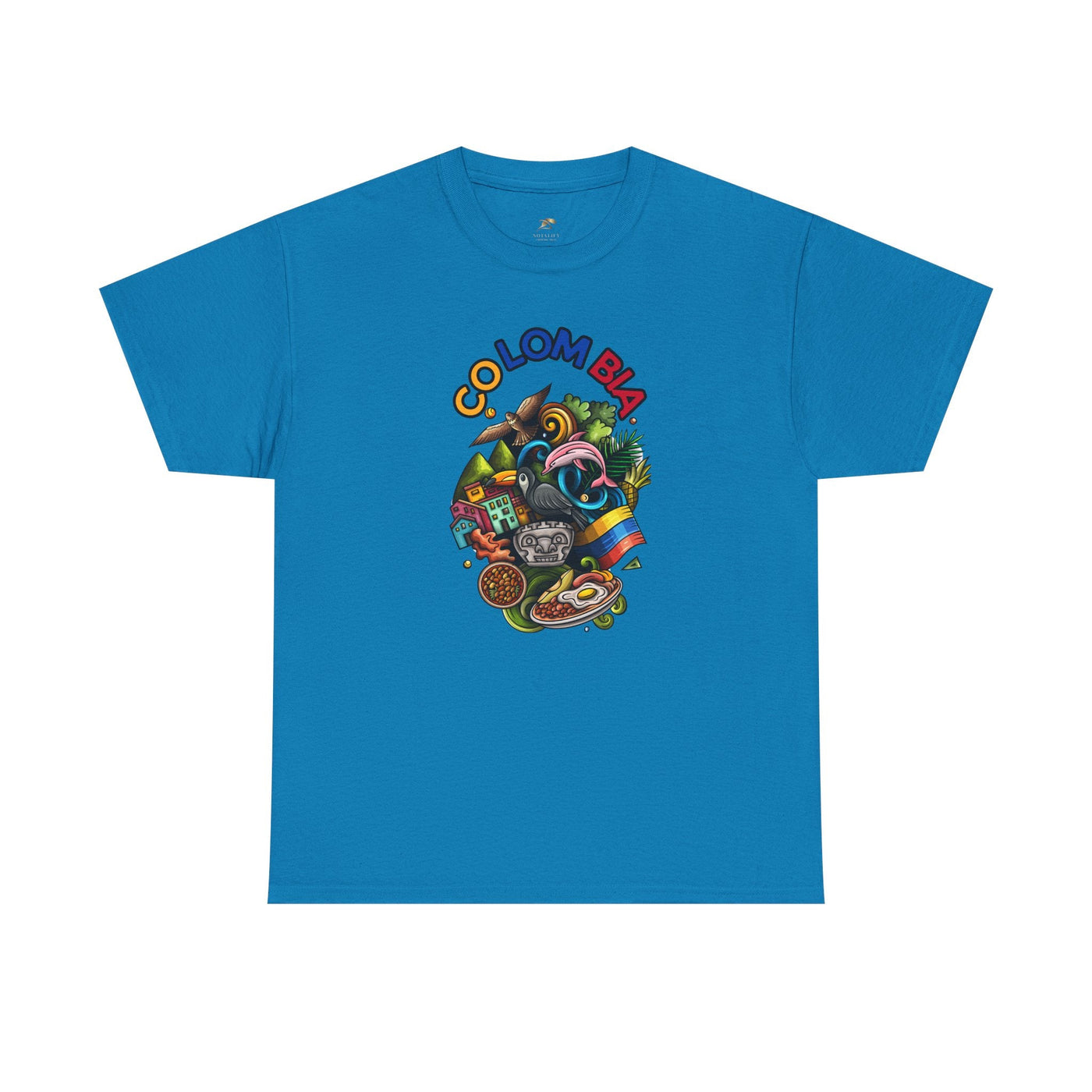 Colorful Unisex Heavy Cotton Tee with Joyful Message, Fun T-Shirt, Cas