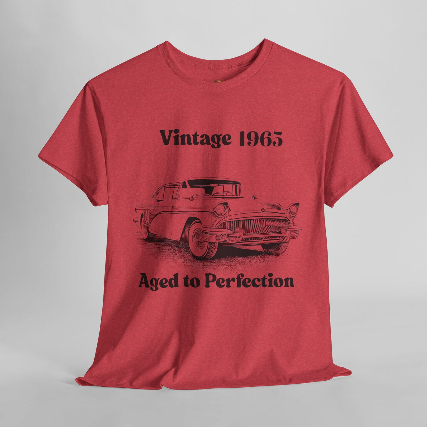 Vintage Aged to Perfection t-shirt featuring retro car graphic, perfect funny birthday gift for car lovers.