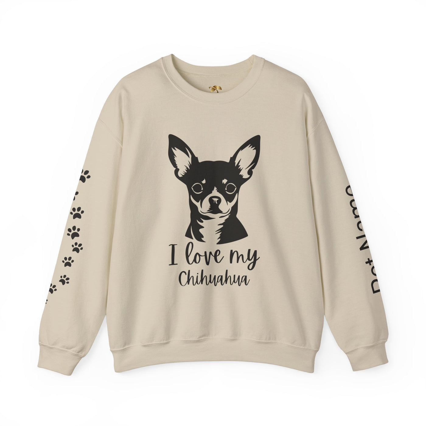 Chihuahua Lover Sweatshirt, Pet's Name Personalized Gift Idea, Chihuahua Dog Owner Apparel, Custom Dog Paw Print Jumper, Comfy Crewneck - NOTALIFY