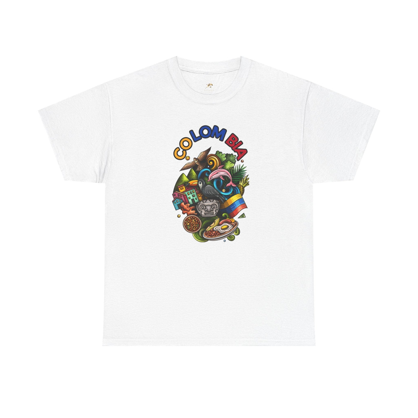 Colorful Unisex Heavy Cotton Tee with Joyful Message, Fun T-Shirt, Cas