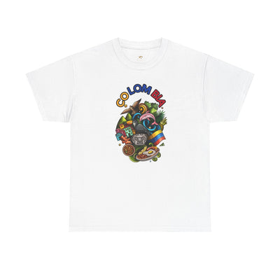 Colorful Unisex Heavy Cotton Tee with Joyful Message, Fun T-Shirt, Cas