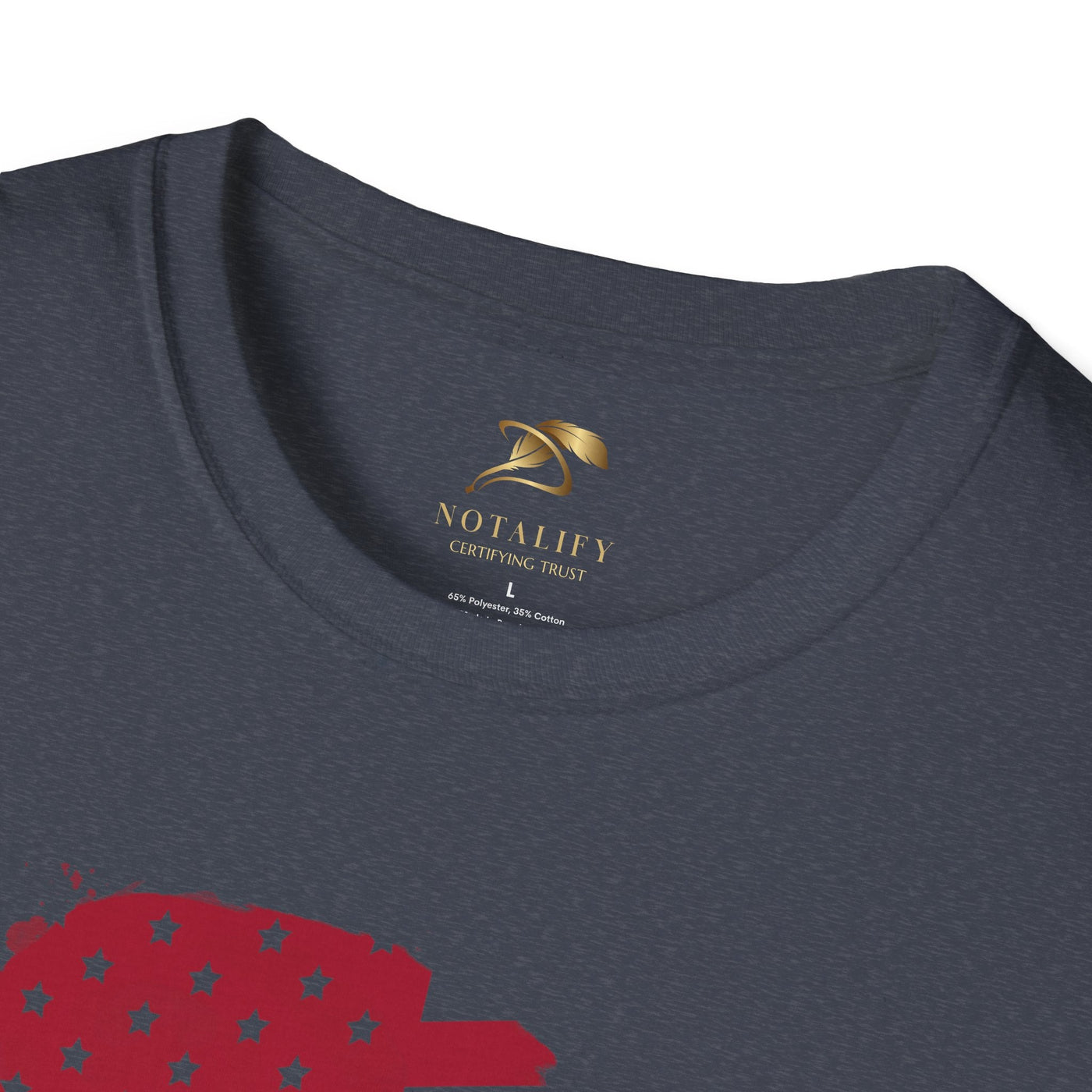 Patriotic party tee with red and blue design elements for Independence Day celebrations.