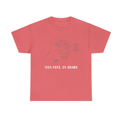100 Percent Papá 0 Percent Drama Shirt | Funny Spanish Dad Tee | Fathers Day Gift for Dad| Cool Latino Dad Shirt | Parent Humor Graphic Tee