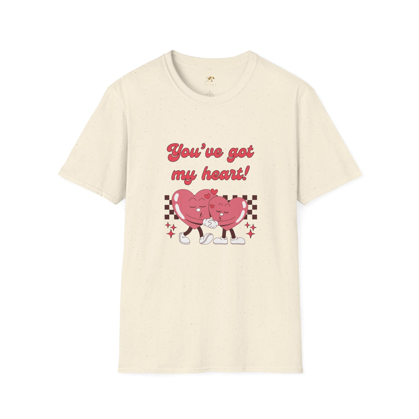 Heart Graphic Tee with "You've got my heart" design, Valentine's Day unisex softstyle t-shirt, classic fit.