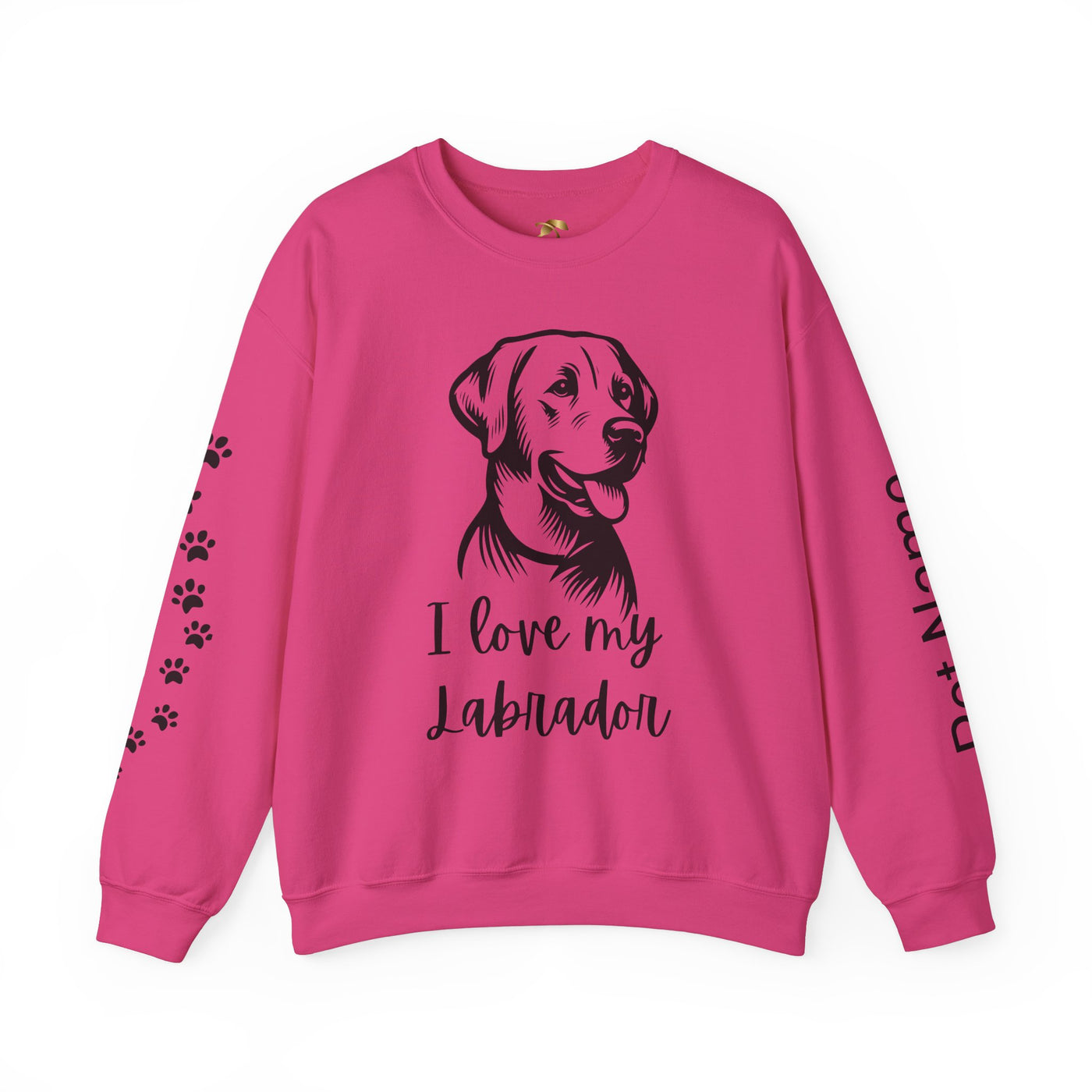Labrador Lover Sweatshirt, Pet's Name Personalized, Labrador Dog Owner Apparel, Custom Dog Paw Print Jumper, Comfy Crewneck - NOTALIFY