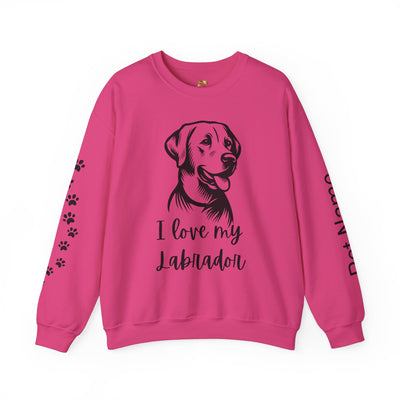 Labrador Lover Sweatshirt, Pet's Name Personalized, Labrador Dog Owner Apparel, Custom Dog Paw Print Jumper, Comfy Crewneck - NOTALIFY