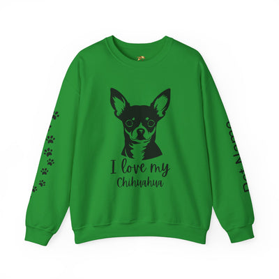 Chihuahua Lover Sweatshirt, Pet's Name Personalized Gift Idea, Chihuahua Dog Owner Apparel, Custom Dog Paw Print Jumper, Comfy Crewneck - NOTALIFY