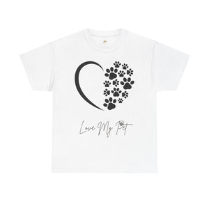 Pet Lover Unisex Heavy Cotton Tee, Love My Pet Shirt, Dog Cat Owner Gift, Animal Lover Apparel, Pet Tee - NOTALIFY