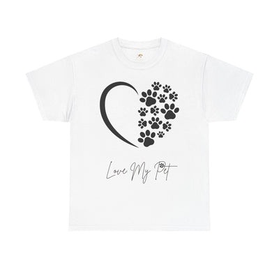 Pet Lover Unisex Heavy Cotton Tee, Love My Pet Shirt, Dog Cat Owner Gift, Animal Lover Apparel, Pet Tee - NOTALIFY