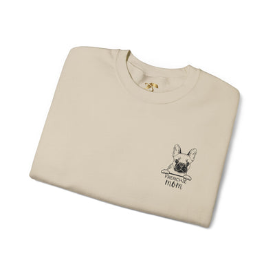 Frenchie Mom Embroidery Sweatshirt, Mother's Day Gift, Cute Dog Lover Jumper, French Bulldog Crewneck, Gift for Mom, Pet Owner Sweater - NOTALIFY