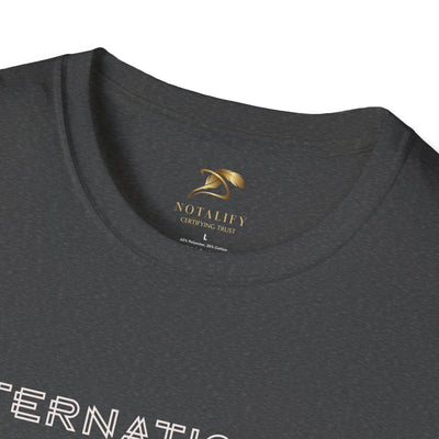 International Youth Day unisex softstyle black t-shirt with crew neckline made from 100% ring-spun cotton