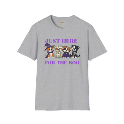NOTALIFY Just Here for the Boo Dog Halloween TEE | Cute Puppy Costume | Soft Cotton | Fun Fall Outfit for Kids & Adults