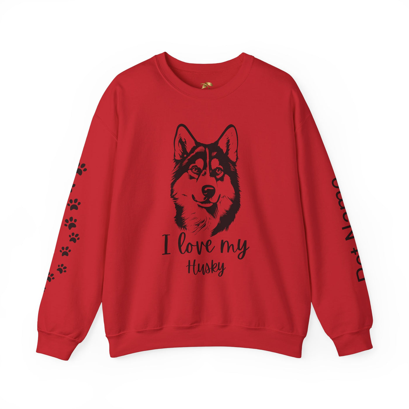 Husky Lover Sweatshirt, Pet's Name Personalized Gift Idea, Husky Dog Owner Apparel, Custom Dog Paw Print Jumper, Comfy Crewneck - NOTALIFY