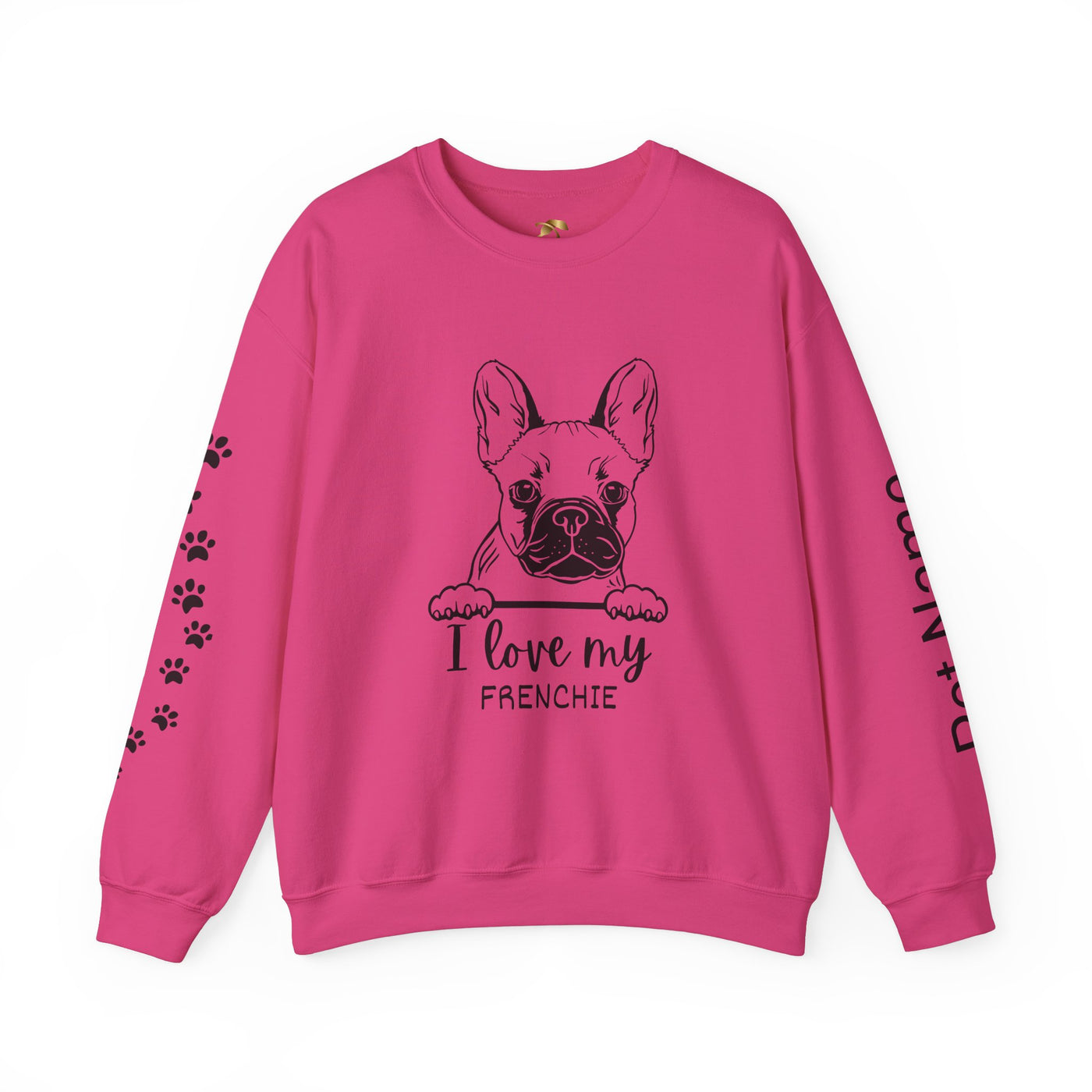 Frenchie Dog Lover Sweatshirt, Pet's Name Personalized Gift Idea, Frenchie Dog Owner Apparel, Custom Dog Paw Print Jumper, Comfy Crewneck