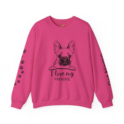 Frenchie Dog Lover Sweatshirt, Pet's Name Personalized Gift Idea, Frenchie Dog Owner Apparel, Custom Dog Paw Print Jumper, Comfy Crewneck