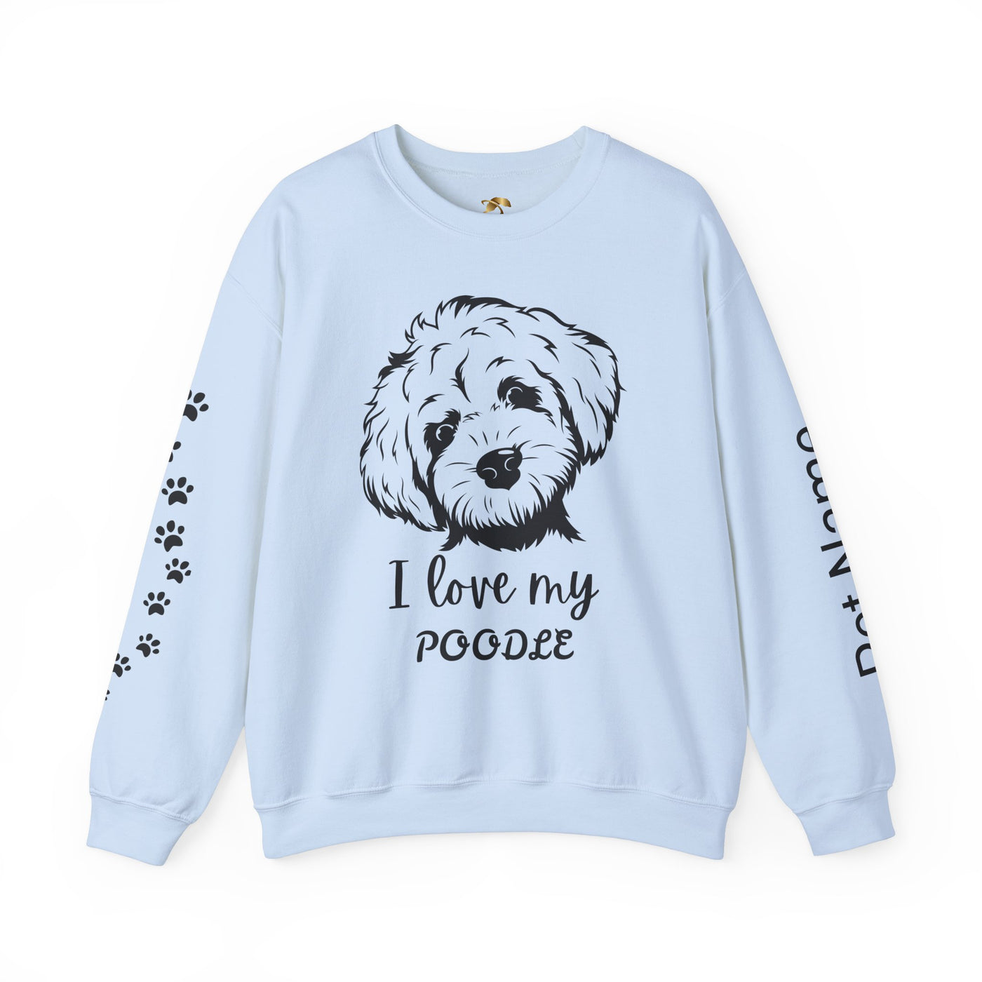 Poodle Dog Lover Sweatshirt, Pet's Name Personalized Gift Idea, Poodle Dog Owner Apparel, Custom Dog Paw Print Jumper, Comfy Crewneck - NOTALIFY