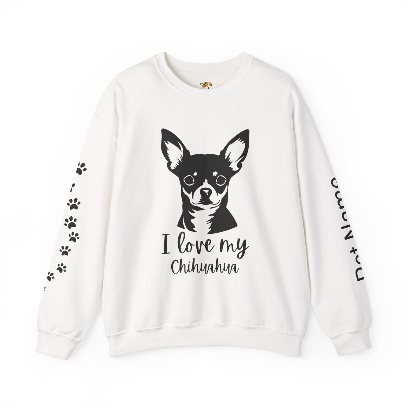 Chihuahua Lover Sweatshirt, Pet's Name Personalized Gift Idea, Chihuahua Dog Owner Apparel, Custom Dog Paw Print Jumper, Comfy Crewneck - NOTALIFY