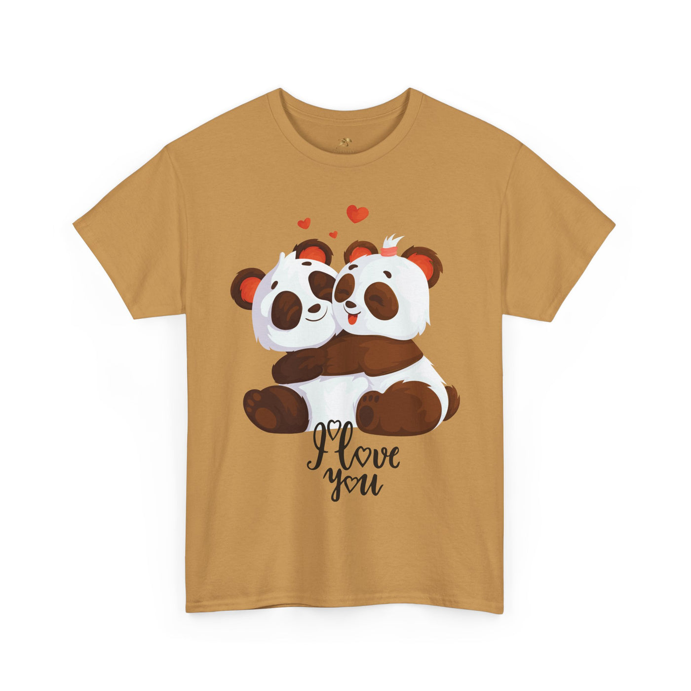 Romantic Panda Tee, Romantic Graphic T-shirt, two panda bears hugging each other with an I love you message - NOTALIFY