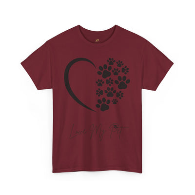 Pet Lover Unisex Heavy Cotton Tee, Love My Pet Shirt, Dog Cat Owner Gift, Animal Lover Apparel, Pet Tee - NOTALIFY