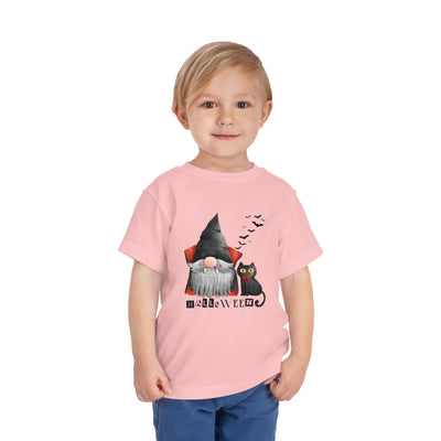 NOTALIFY Boo Halloween Gnome-CAT Toddler T-Shirt | Cute Fall Tee with Candy Bucket | Soft Cotton Short Sleeve | Spooky Outfit