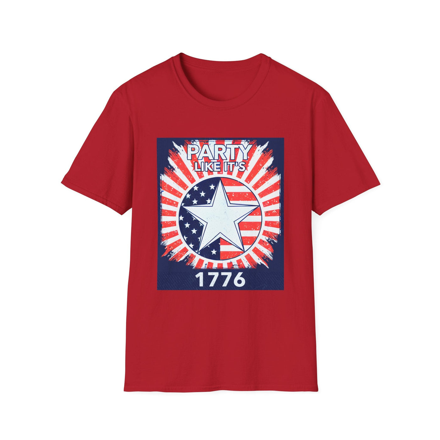 Patriotic Party T-Shirt with star design, ideal for 4th of July celebrations.