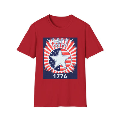 Patriotic Party T-Shirt with star design, ideal for 4th of July celebrations.