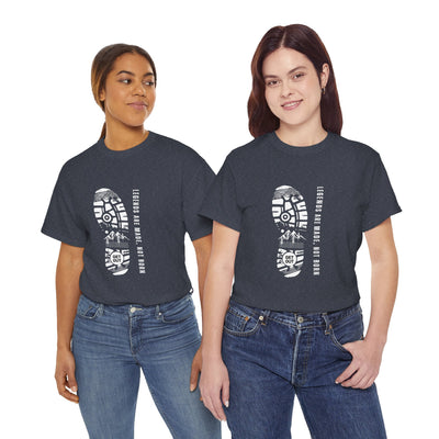 Unisex heavy cotton tee with "Legends are made NOT BORN" message, graphic inspirational shirt.