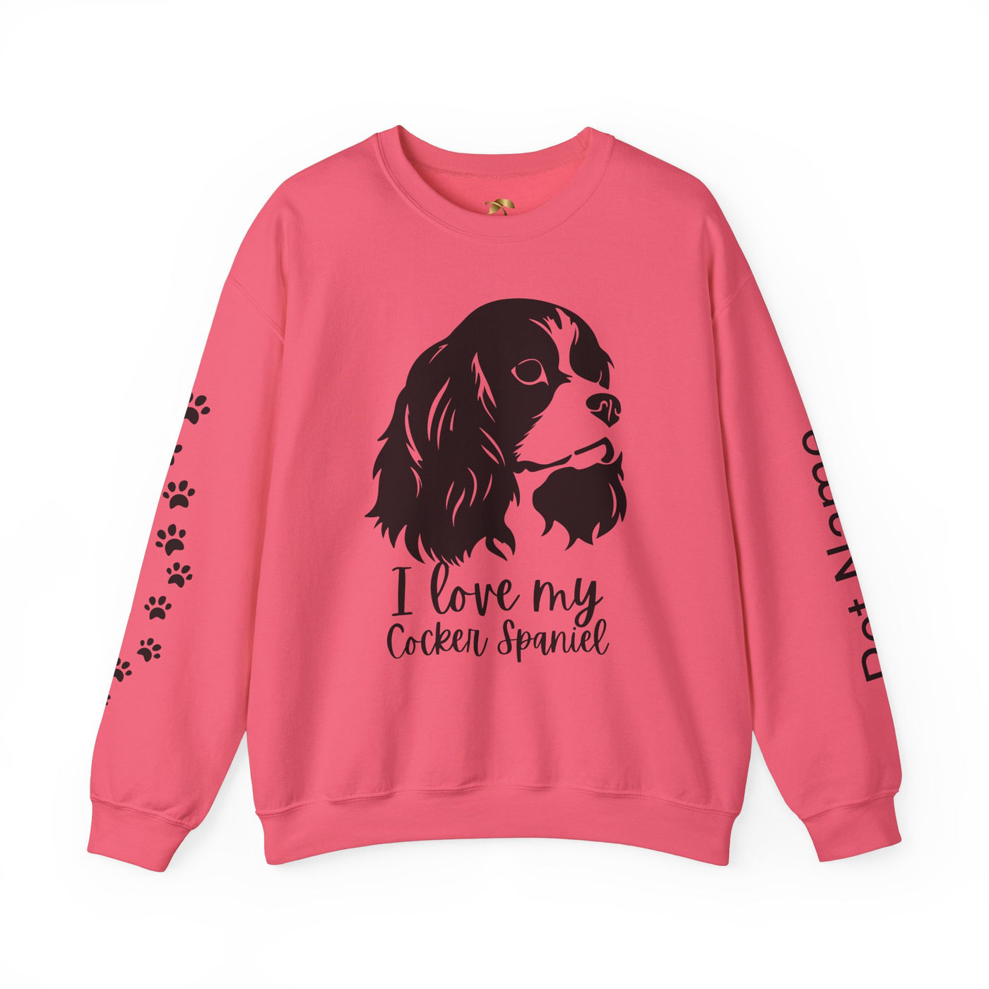 Cocker Spaniel Sweatshirt, Pet's Name Personalized Gift Idea, Cocker Spaniel Dog Owner Apparel, Custom Dog Paw Print Jumper, Comfy Crewneck - NOTALIFY