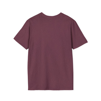 Unisex softstyle tee in maroon for Independence Day celebrations, featuring a seamless design and comfortable fit.