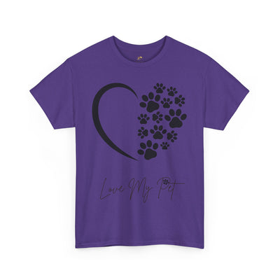 Pet Lover Unisex Heavy Cotton Tee, Love My Pet Shirt, Dog Cat Owner Gift, Animal Lover Apparel, Pet Tee - NOTALIFY