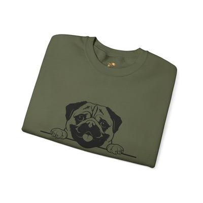 Pug Dog Lover Sweatshirt, Pet's Name Personalized Gift Idea, Pug Dog Owner Apparel, Custom Dog Paw Print Jumper, Comfy Crewneck - NOTALIFY