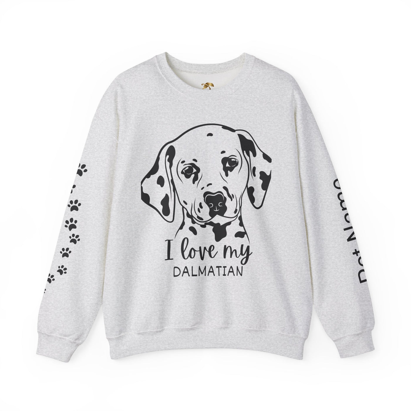 Damatian Dog Lover Sweatshirt, Pet's Name Personalized Gift Idea, Frenchie Dog Owner Apparel, Custom Dog Paw Print Jumper, Comfy Crewneck