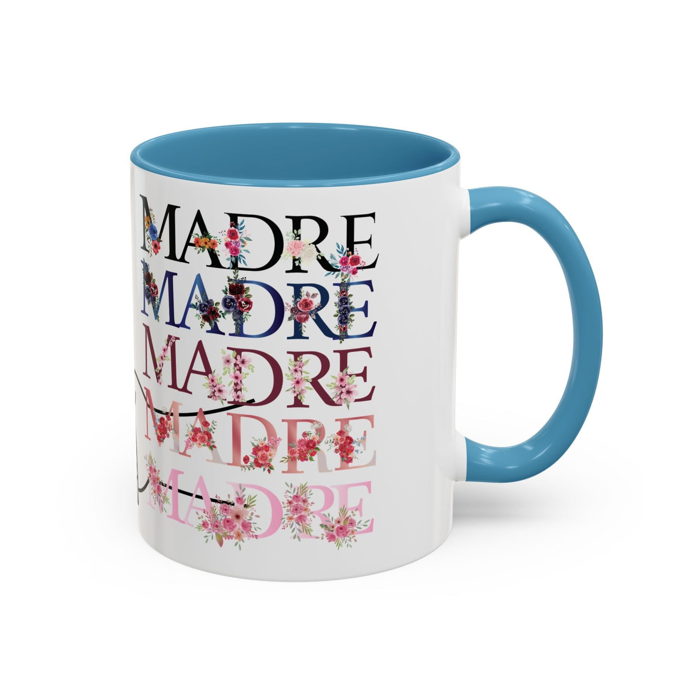 Mother's Day Mug, Accent Coffee Cup with Flowers and Names, Gift for M