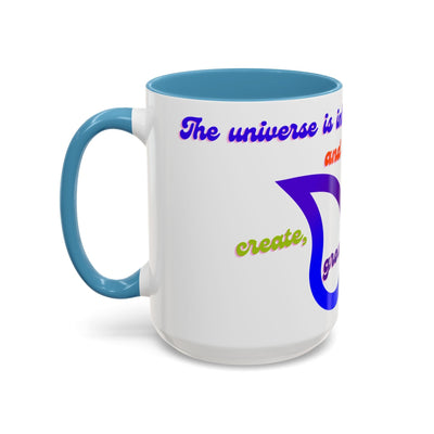 Infinity Butterfly Mug with blue interior and handle, 11oz, featuring inspirational universe theme design.